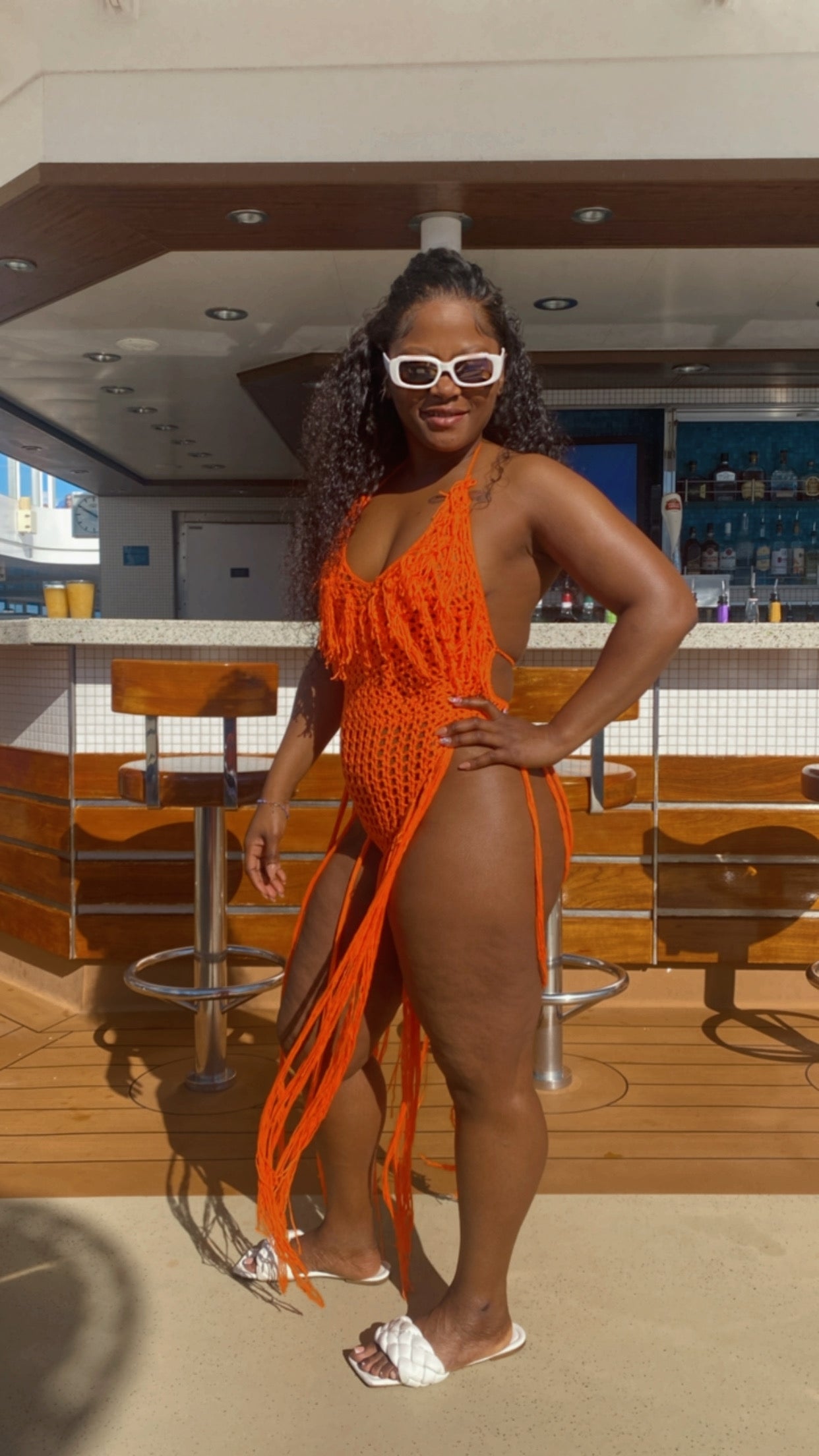 Orange Knitte One Piece