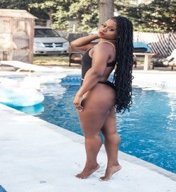 Black with Gold Chain  one piece thong